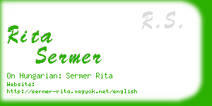 rita sermer business card